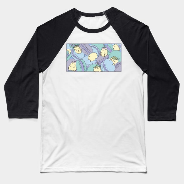 Duck Macarons Baseball T-Shirt by Maxx Slow